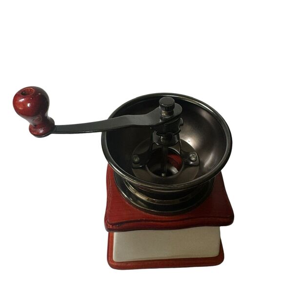 Vintage Cafe Coffee Mill Grinder with Porcelain- Floral- Fast Shipping - Picture 7 of 16